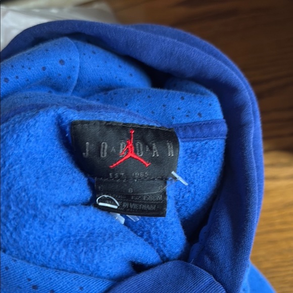 Jordan Royal Blue Hoodie with White Logo - Picture 6 of 6
